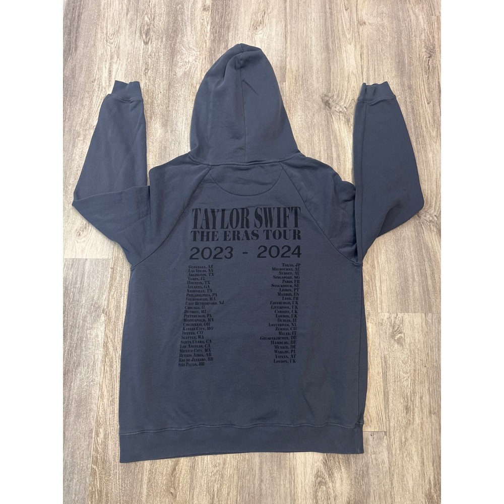 Taylor Swift The Eras Tour 2023-2024 Charcoal Grey Hoodie Size Large - Picture 6 of 8